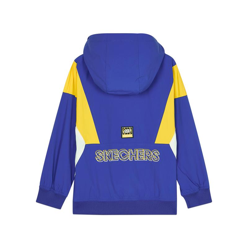 (GS) Skechers Casual Woven Full-Zip Jacket 'Blue White Yellow Orange Black' L121B041