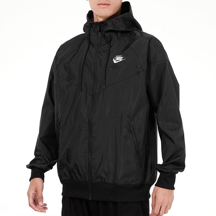 Nike Embroidered Logo Sports Woven Hooded Jacket Autumn 'Black' DM7924-010