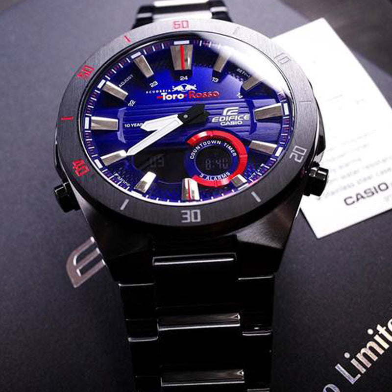 CASIO EDIFICE Series SCUDERIA TORO ROSSO Sportses Men's Black/Blue Mens BlackBlue Analog ERA-110TR-2A