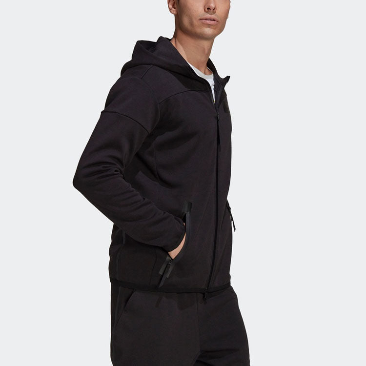 adidas Sports Stylish Hooded Jacket 'Black' H31037