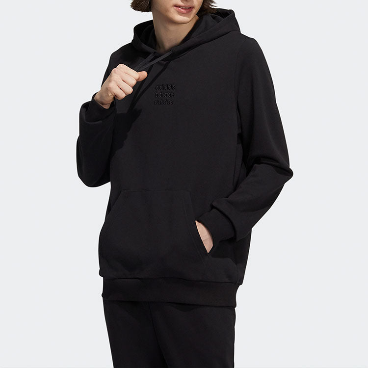 Men's adidas neo Icons C+ Hdy Logo Pullover Sports Black H14220