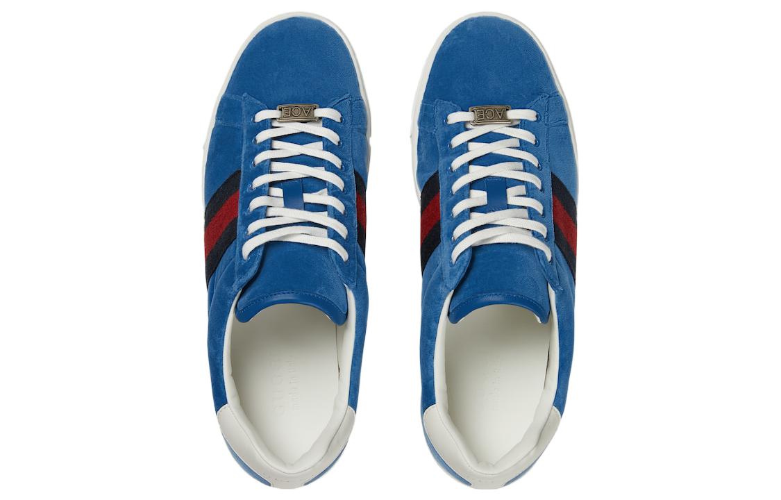 Gucci Ace Velvet Sneakers 'Blue Red' 757893-FACGV-4348