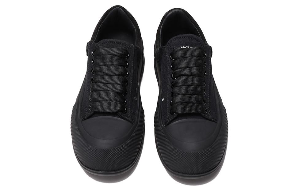 (WMNS) Alexander McQueen Deck Skate Plimsoll Shoes 'Black' 697120W4MV71000
