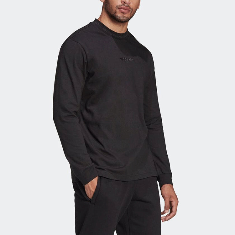 adidas originals Logo Sports Round Neck Long Sleeves Black HM2662