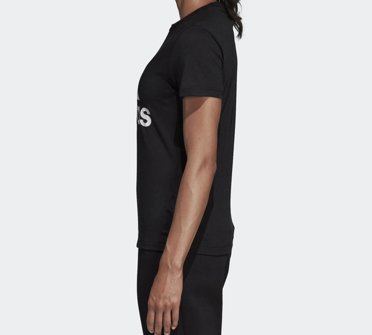 (WMNS) adidas Logo Alphabet Printing Sports Short Sleeve Black DY7732