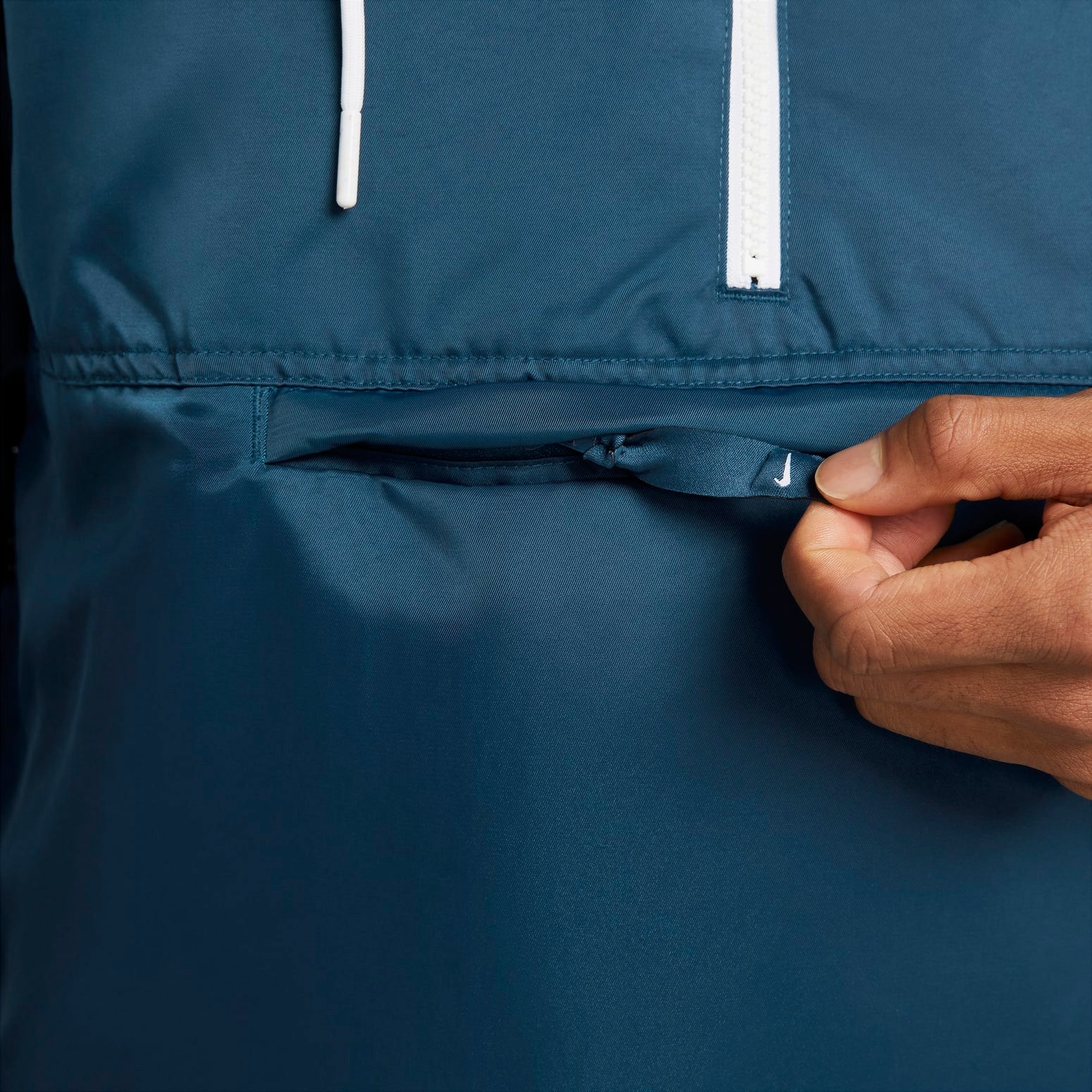 Nike Solo Swoosh Satin Anorak Jacket 'Blue' DR0839-460