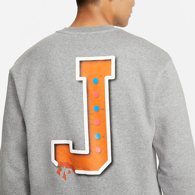 Air Jordan Classic Flying Solid Color Fleece Lined Round Neck Sweatshirt 'Carbon Grey' FD0594-091