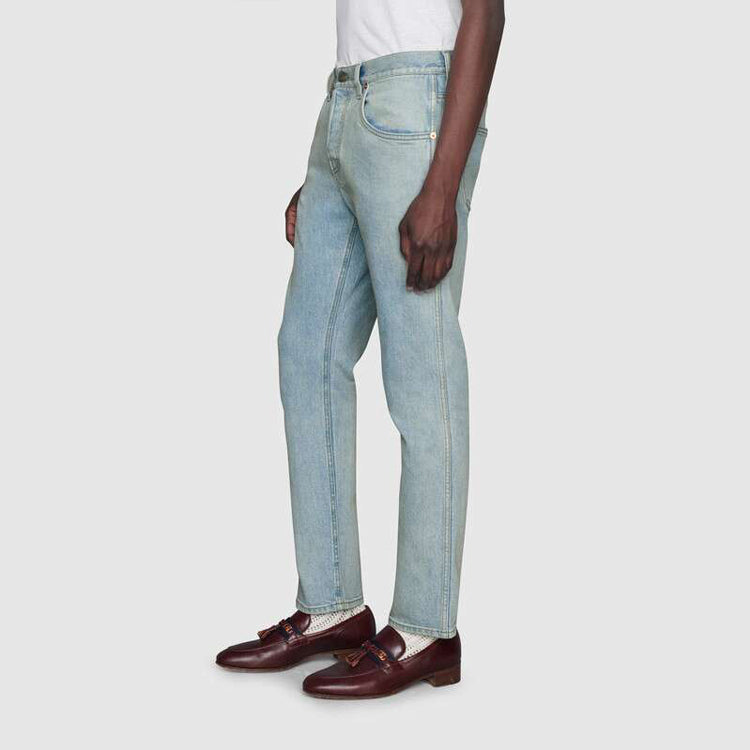 Gucci Tapered Washed Jeans 'Light Blue' 408637-XDBCD-4009