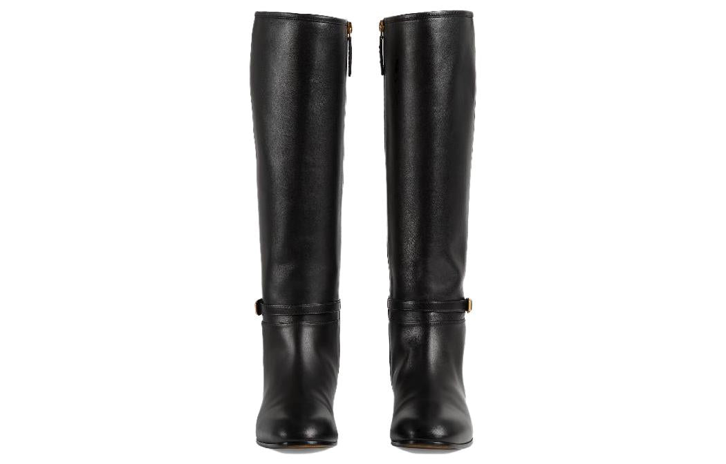 (WMNS) Gucci Knee High Leather Boots 'Black' 658889-BKO00-1000