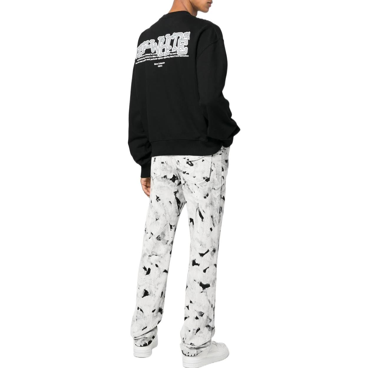 Off-White Logo Print Crew Neck Sweatshirt 'Black' OMBA058F22FLE0031001