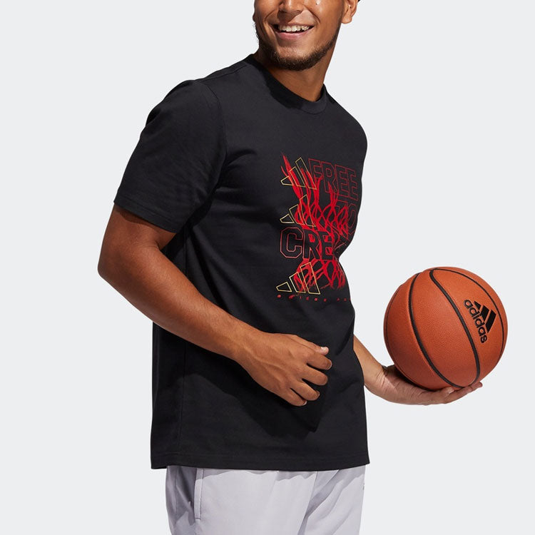 adidas Cny Inline Tee Printing Basketball Sports Short Sleeve Black GN5376