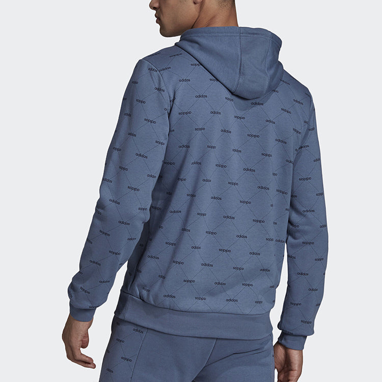 adidas Breathable Casual Sports Hooded SweaterMen Blue EI6276