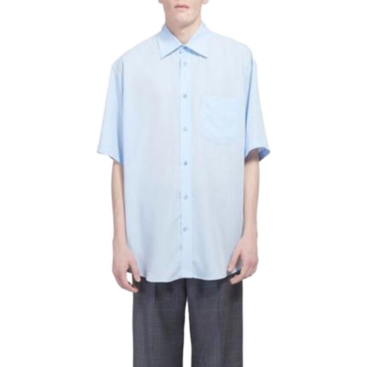 Balenciaga Short Sleeve Shirt 'Light Blue' 584019TFO024850