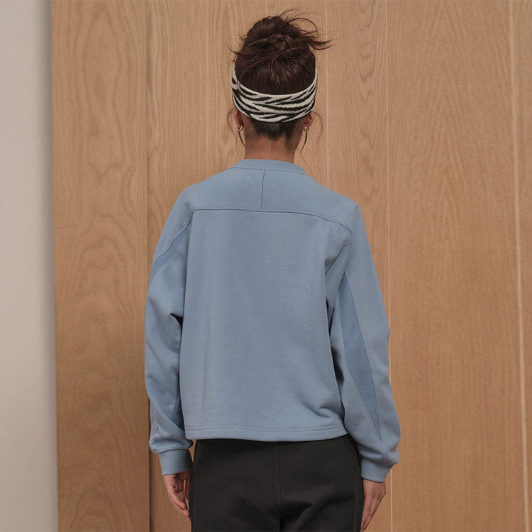(WMNS) Reebok Round Neck Knitted Loose Casual Pullover Sweatshirt 'Blue' 23FRC304WGB4