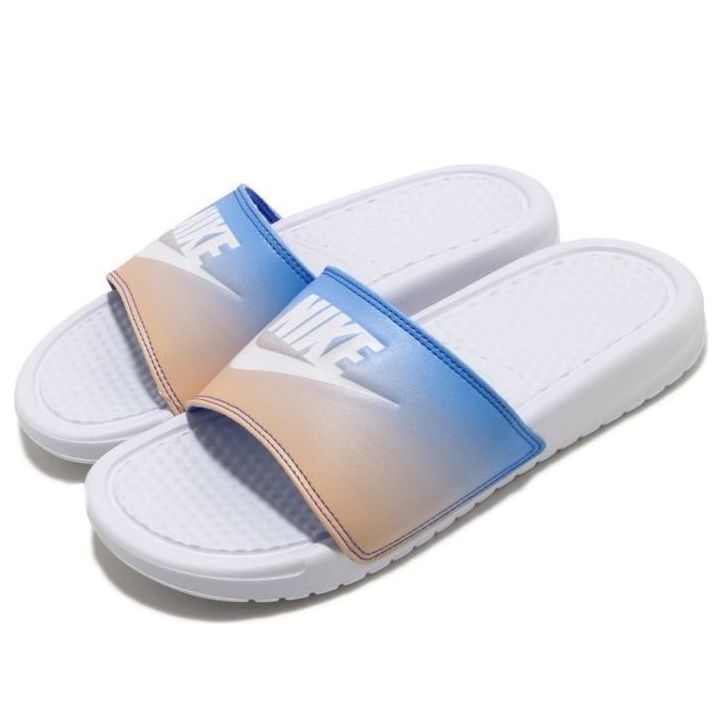 (WMNS) Nike Benassi JDI Print Slide 'White Hyper Royal' 618919-122
