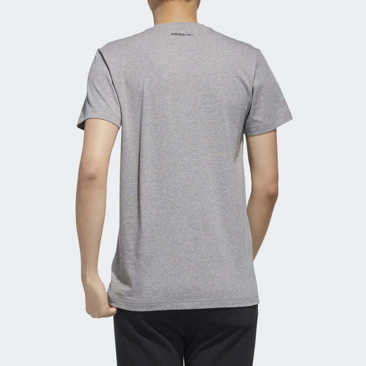 adidas neo M FAVES TEE Sports Short Sleeve Basic Gray FP7297