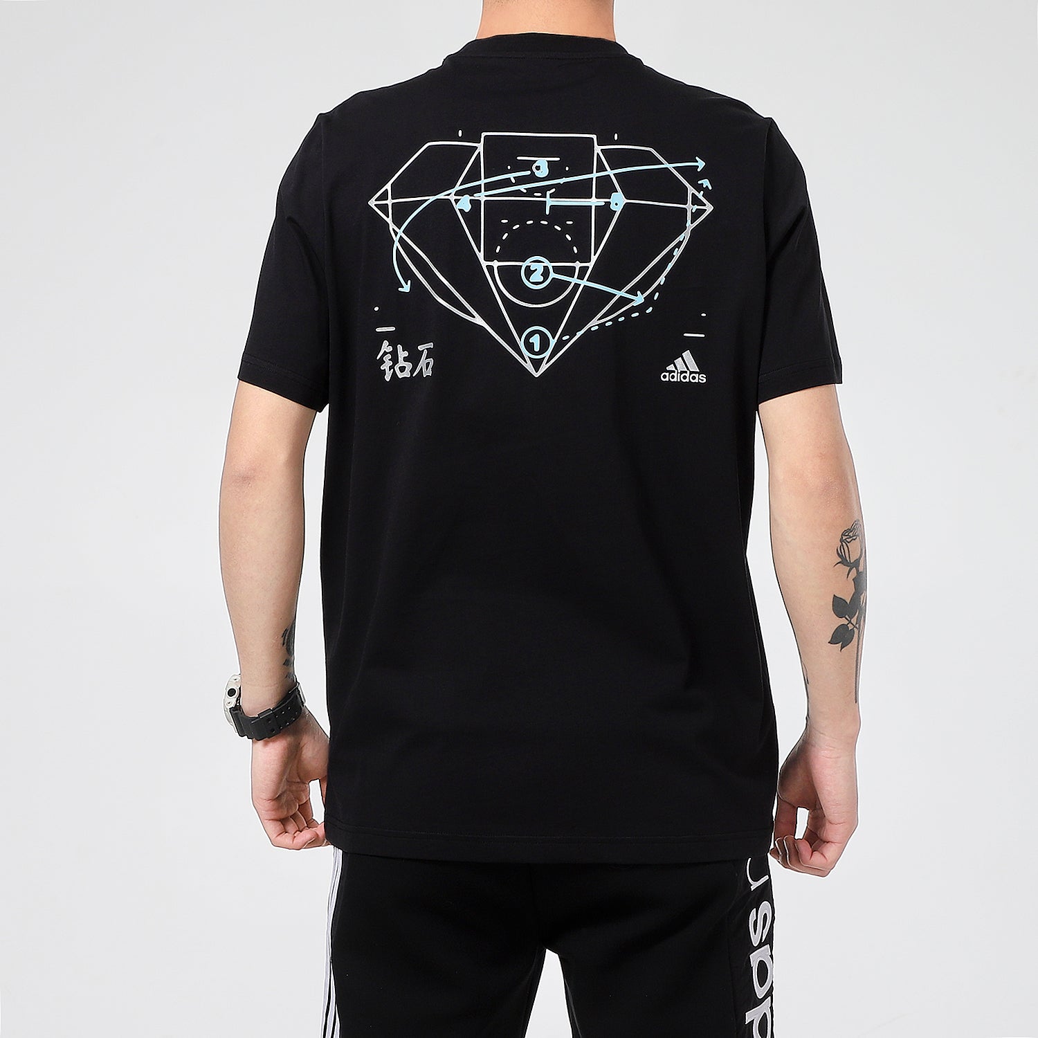 adidas Diamond Tee Short-sleeved Breathable Running Men's Black GN5114