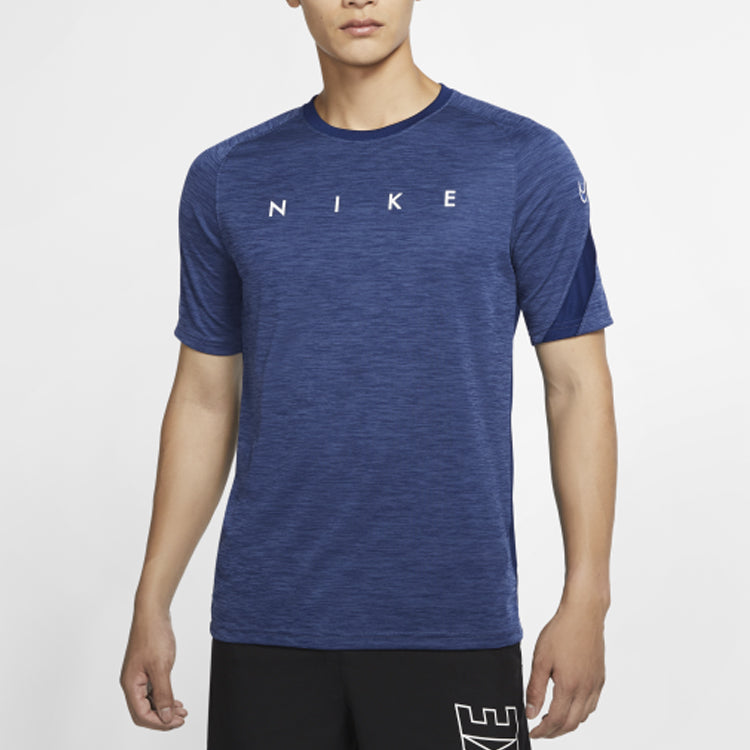 Nike Dri-Fit Academy Alphabet Printing Short Sleeve Navy Blue CK5538-492