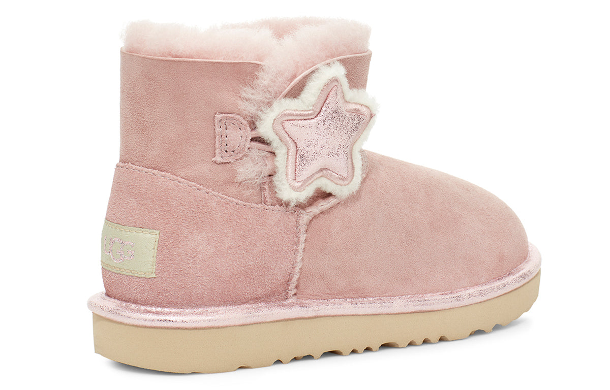 UGG Mini Bailey Button II Star (Big Kids) Pink 1107969K-PCRY