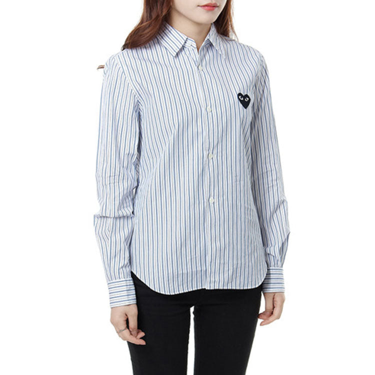 (WMNS) COMME des GARCONS PLAY Striped Shirt Black Emblem 'Blue' AZ-B005-051-1