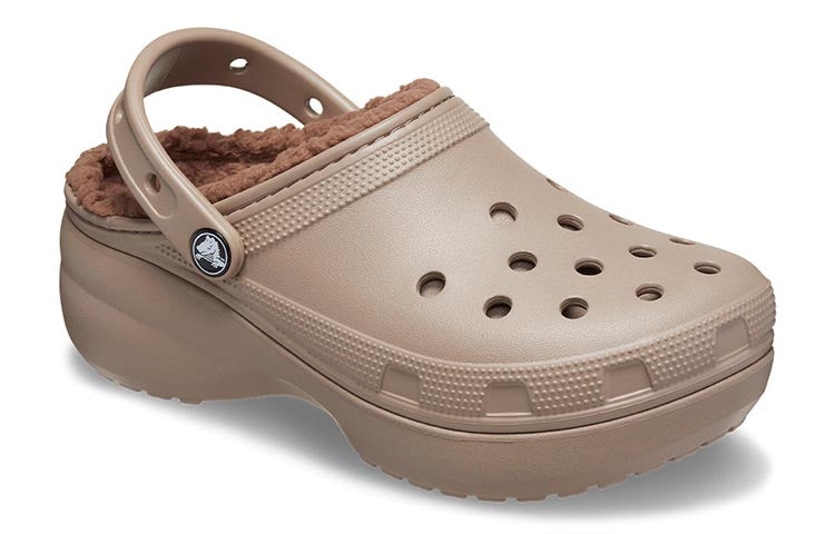 (WMNS) Crocs Classic Platform Lined Clogs 'Mushroom' 207938-195