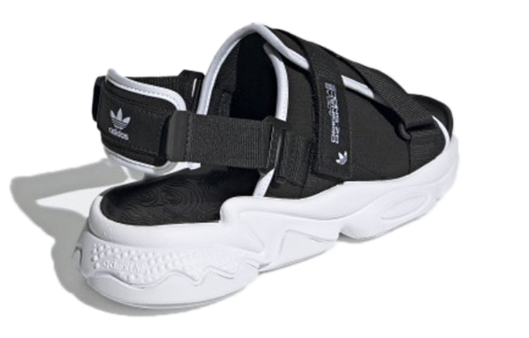 adidas originals Ozweego Sandal Fashion Velcro Casual Unisex Black White Sandals 'Black White' GZ8410
