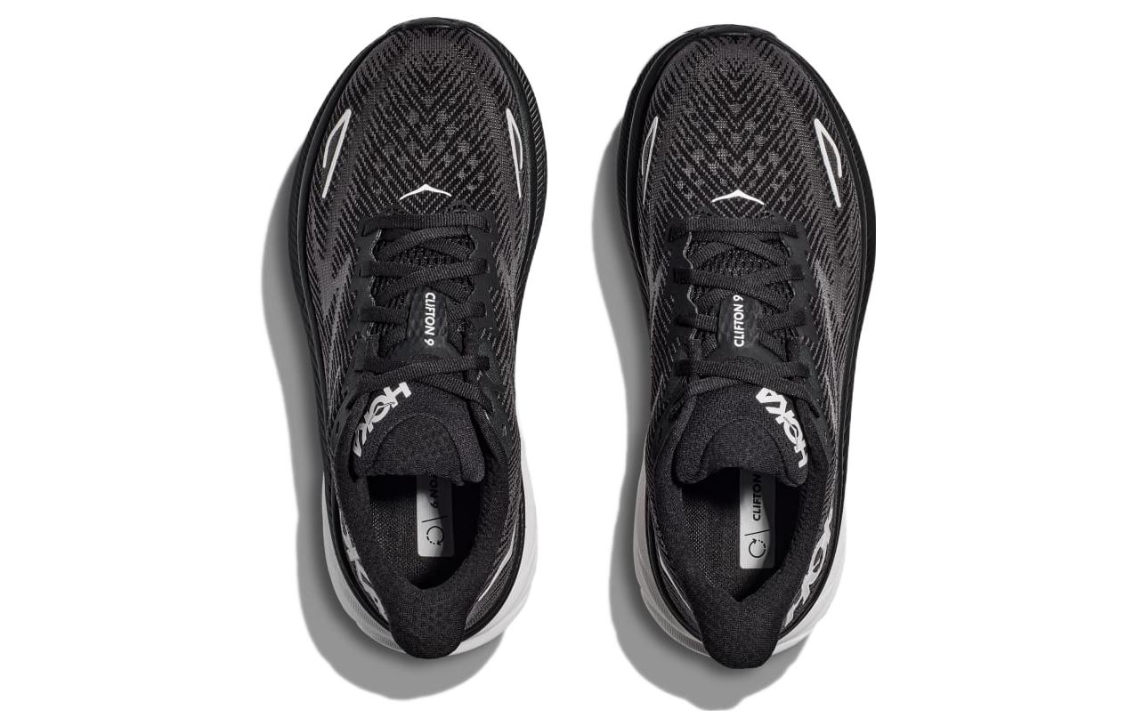 (WMNS) HOKA ONE ONE Clifton 9 Wide 'Black White' 1132211-BWHT
