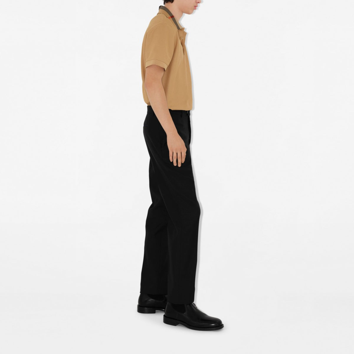 Burberry 26 Check Collar Cotton Polo Shirt 'Beige' 80959241
