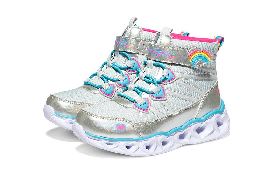 (GS) Skechers Sweetheart Lights 'White Silver Blue' 302668L-SMLT