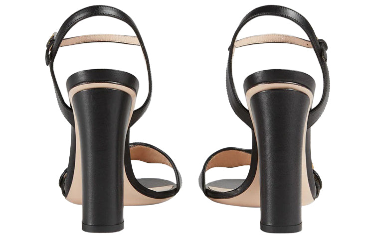 (WMNS) Gucci Sandal With Double G 'Black Leather' 453378-A3N00-1000