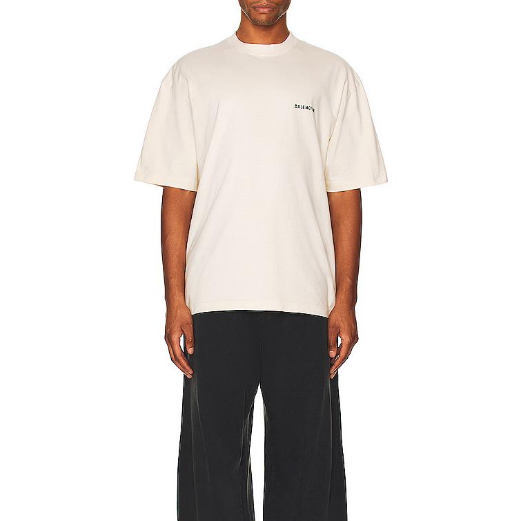 Balenciaga Logo T-Shirt Medium Fit 'Beige' 612966TMVF49069