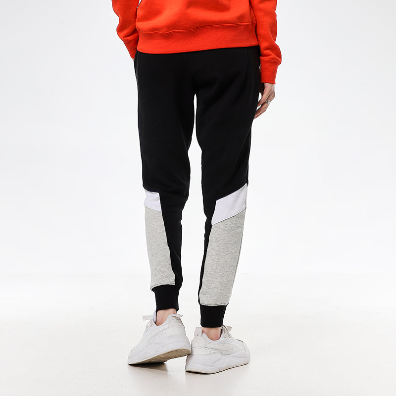 (WMNS) Nike Nsw heritage jgger Flc Colorblock Casual Sports Splicing Bundle Feet Knit Long Pants/Trousers Black CZ8609-010