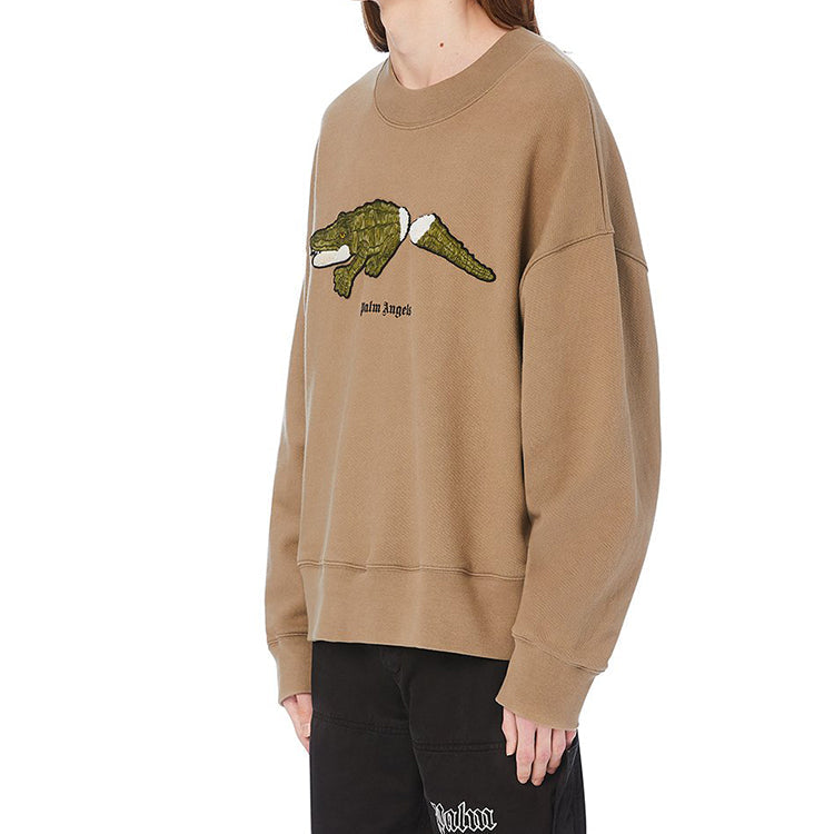 Men's PALM ANGELS Pattern Printing Pullover Khaki PMBA026E20FLE0086255