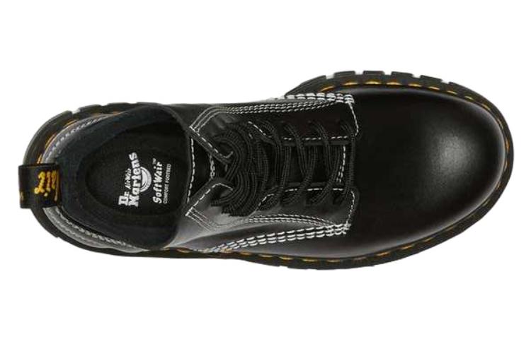 (WMNS) Dr. Martens Audrick 8-eye White Stitch Leather Platform Boots 'Black' 27810001