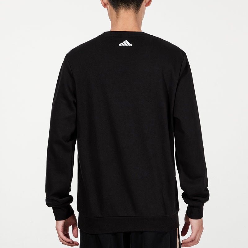 Men's adidas Funny Printing Sports Round Neck Pullover Black HG3624