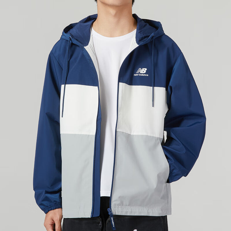 New Balance Lifestyle Hooded Jacket Asia Sizing 'Blue White Grey' 5AD38011-NV