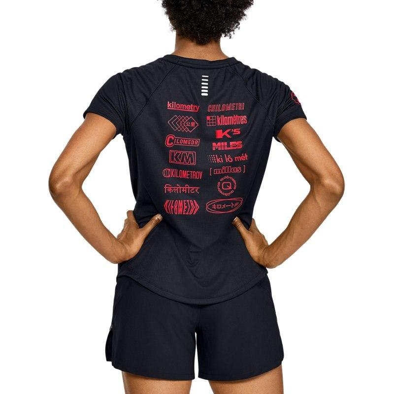 (WMNS) Under Armour UA Get Out & Run Running Sports Short Sleeve Black 1350771-001