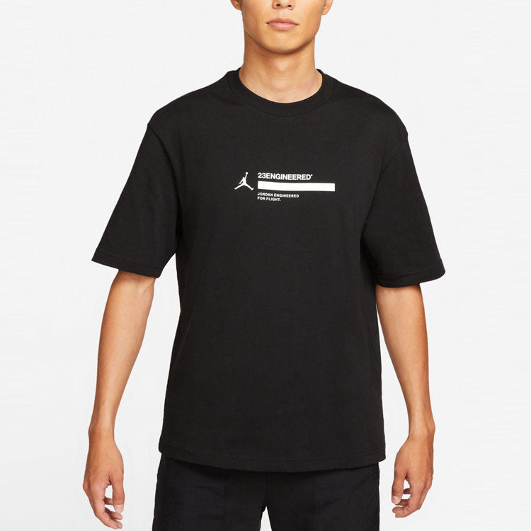 Air Jordan 23 Engineered Basketball Sports Printing Round Neck Short Sleeve Black DC9769-010