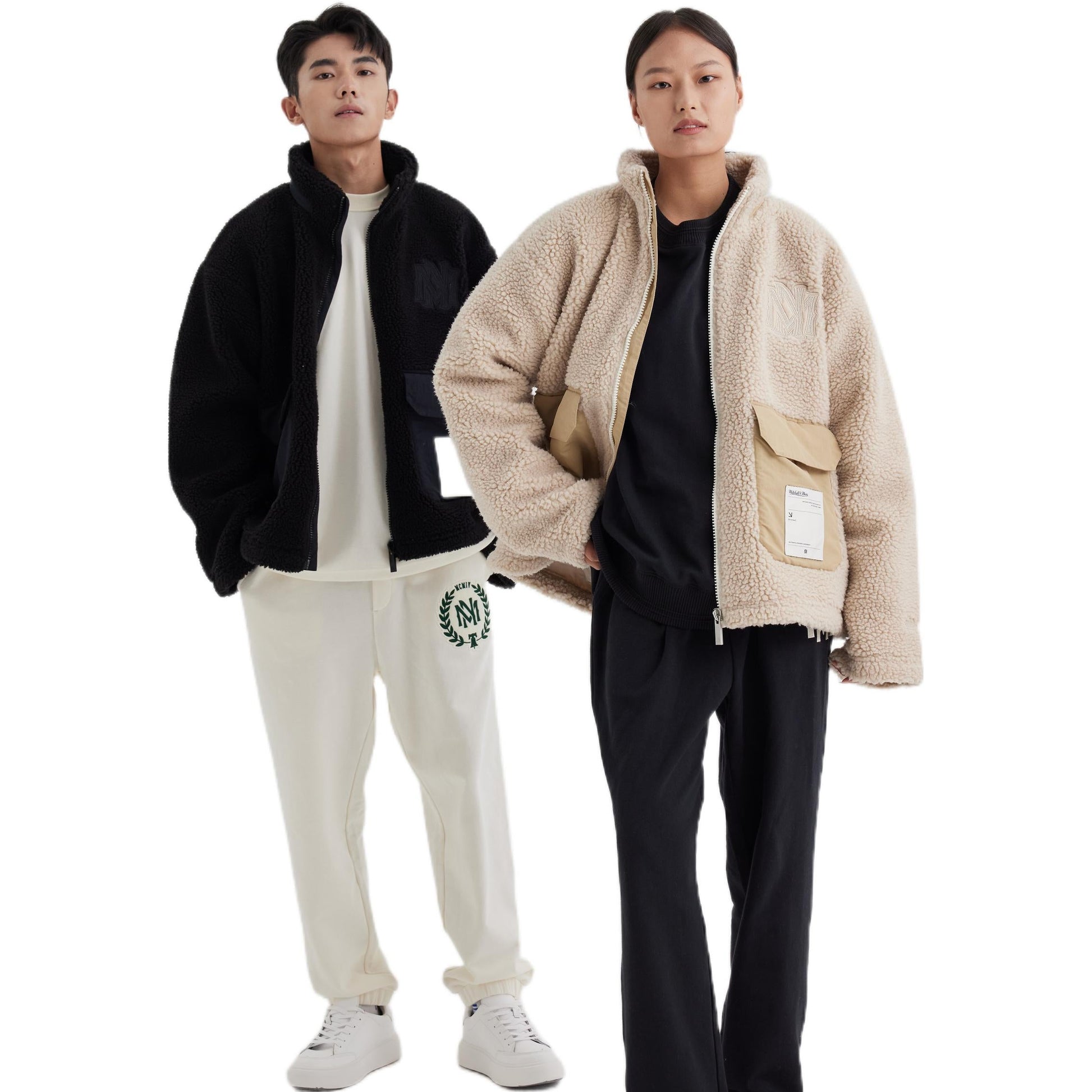 Mitchell & Ness Branded Sherpa Fleece Jacket 'Black' MNGMAWTOWJ022-BLK