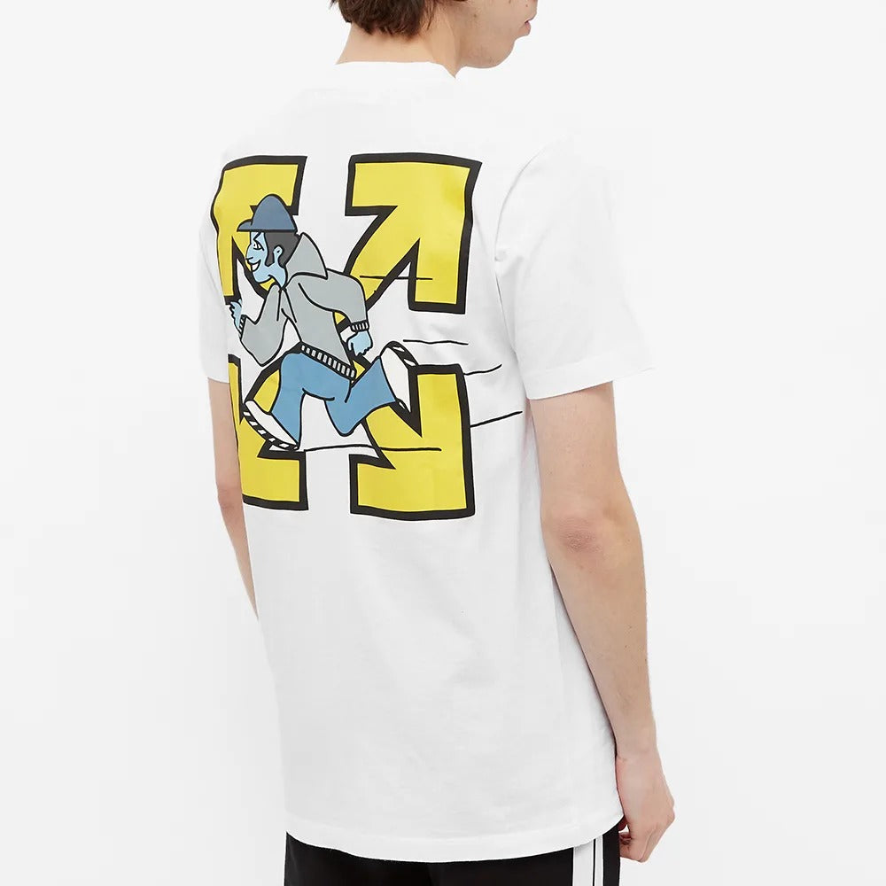 Off-White SS21 B-Boy Round Neck Printing Short Sleeve Pullover Short Sleeve Slim Fit Version White OMAA027S21JER0180119