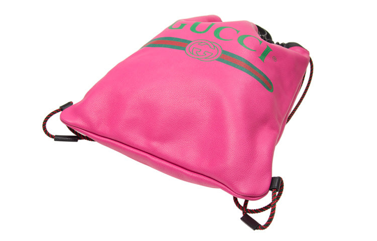 (WMNS) Gucci Logo Printing Cowhide Bag Pack Pink 516639-0GCBT-8841