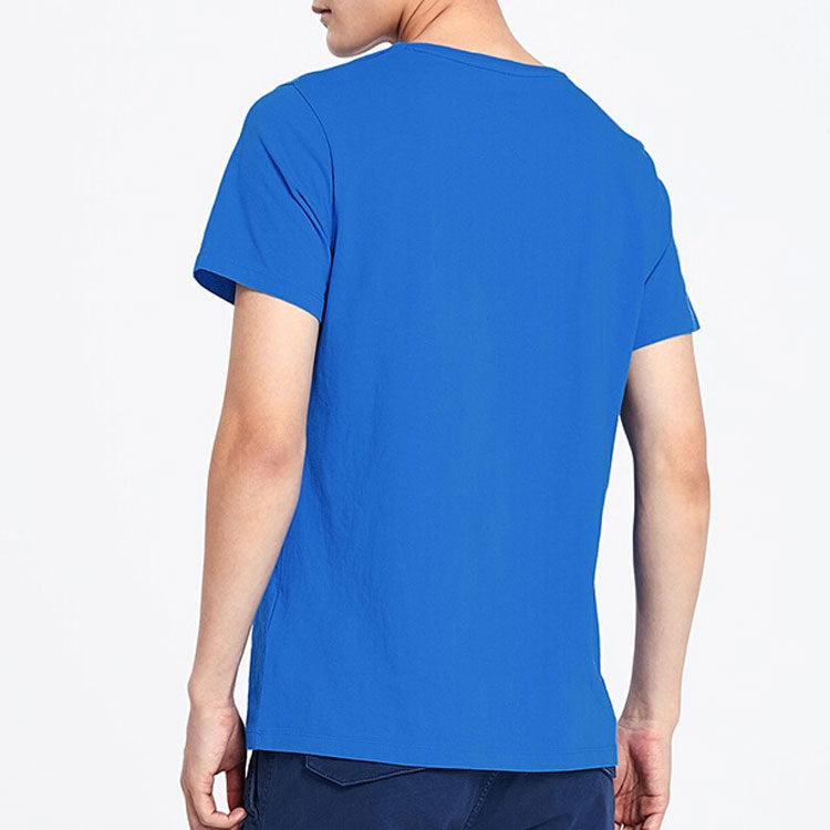 Men's Timberland Round Neck Printing Short Sleeve Blue A1X1GQ65