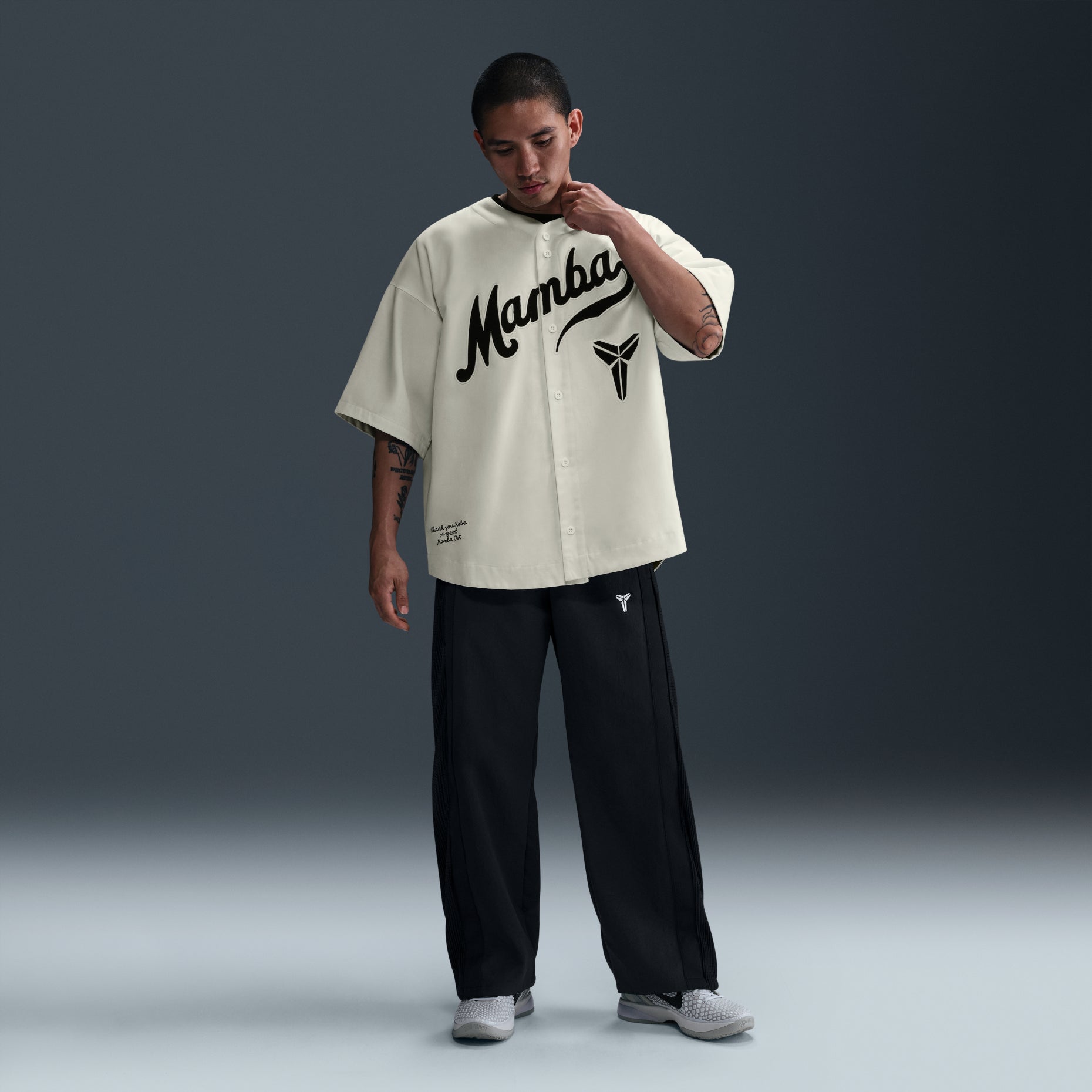 Nike x Kobe Bryant Baseball Jersey Asia Sizing 'White Black' IB0008-133