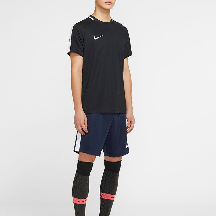 Nike Football Training Knitted Quick-drying Sports Short Sleeve Comfortable Breathable T-shirt 'Black' AT3029-010