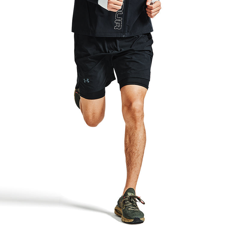 Under Armour Launch Run 2-in-1 Shorts 'Black' 1361497-001