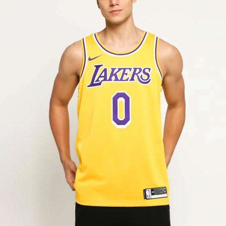 Nike Los Angeles Lakers Kyle Kuzma Swingmen Jersey Yellow AA7099-735