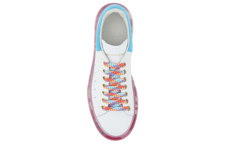(WMNS) Alexander McQueen Oversized Leather Sneaker 'White Fuchsia' 612744WIA4G9323