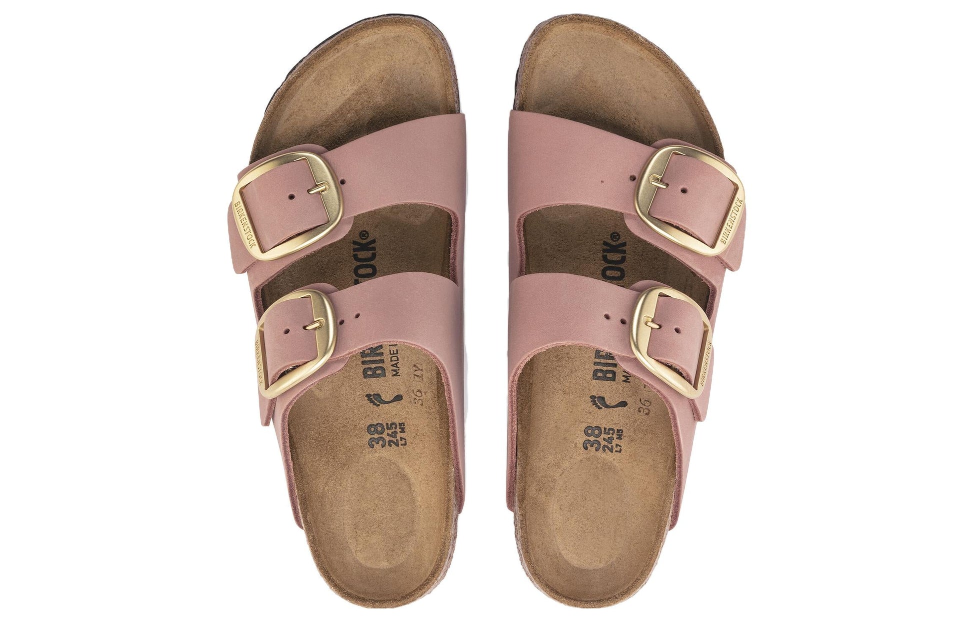 (WMNS) Birkenstock Arizona Big Buckle Nubuck Leather Narrow Fit Sandals 'Old Rose' 1024074