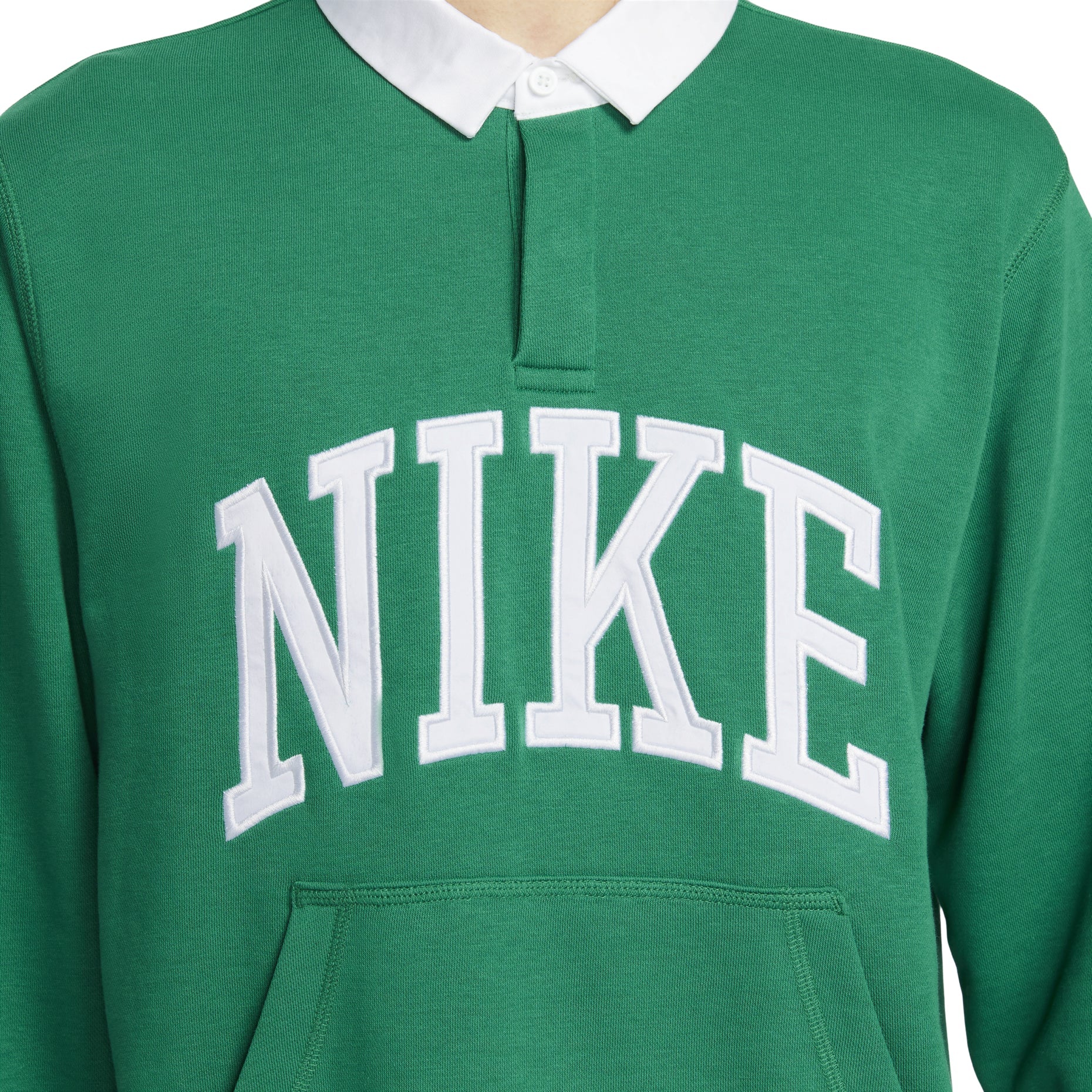 Nike Long-Sleeve Fleece Polo Top Asia Sizing 'Green' FN3113-365