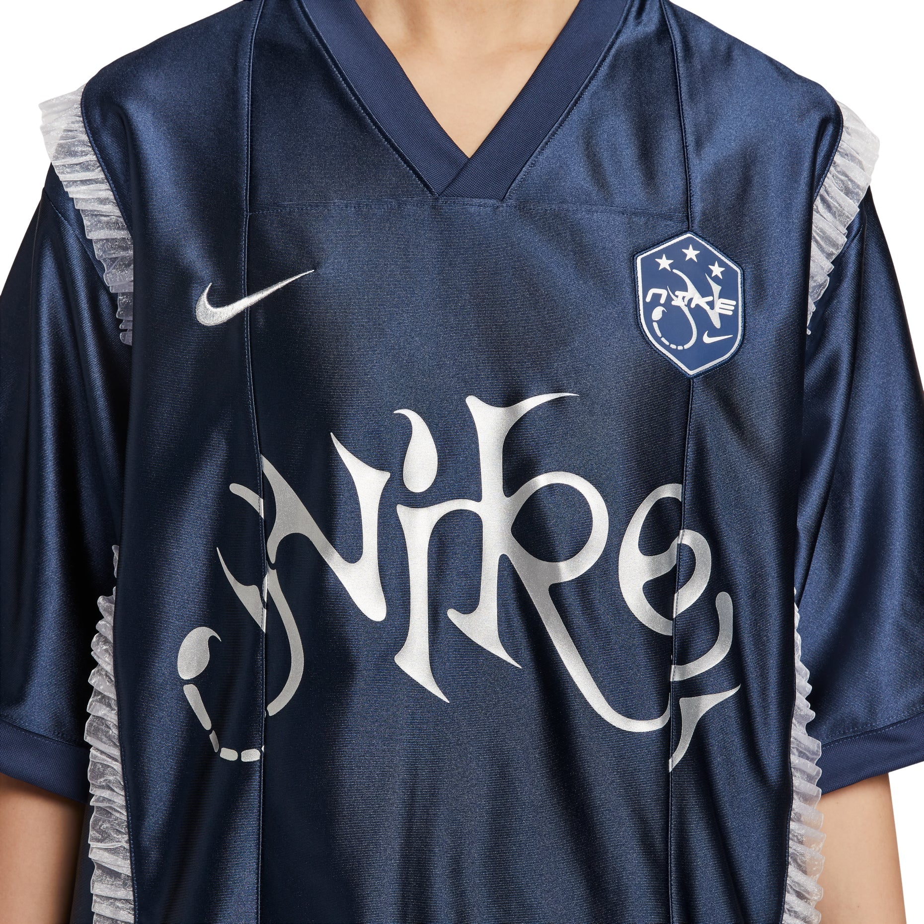 (WMNS) Nike Short Patterned Knit Jersey Relaxed Fit 'Midnight Blue' II1939-410